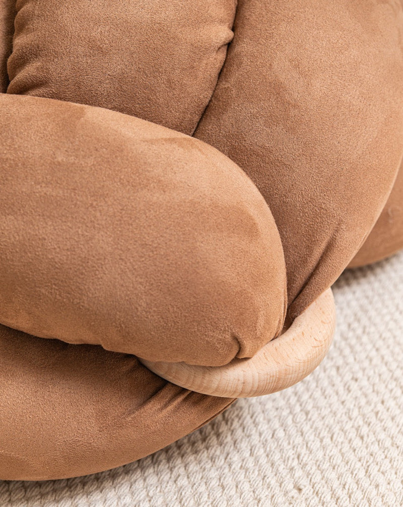 (M) Chocolate Vegan Suede Knot Floor Cushion- 25% OFF