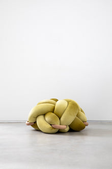 (L) Citron Velvet Knot Floor Cushion