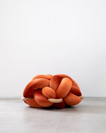 (L) Burnt Orange Knot Floor Cushion