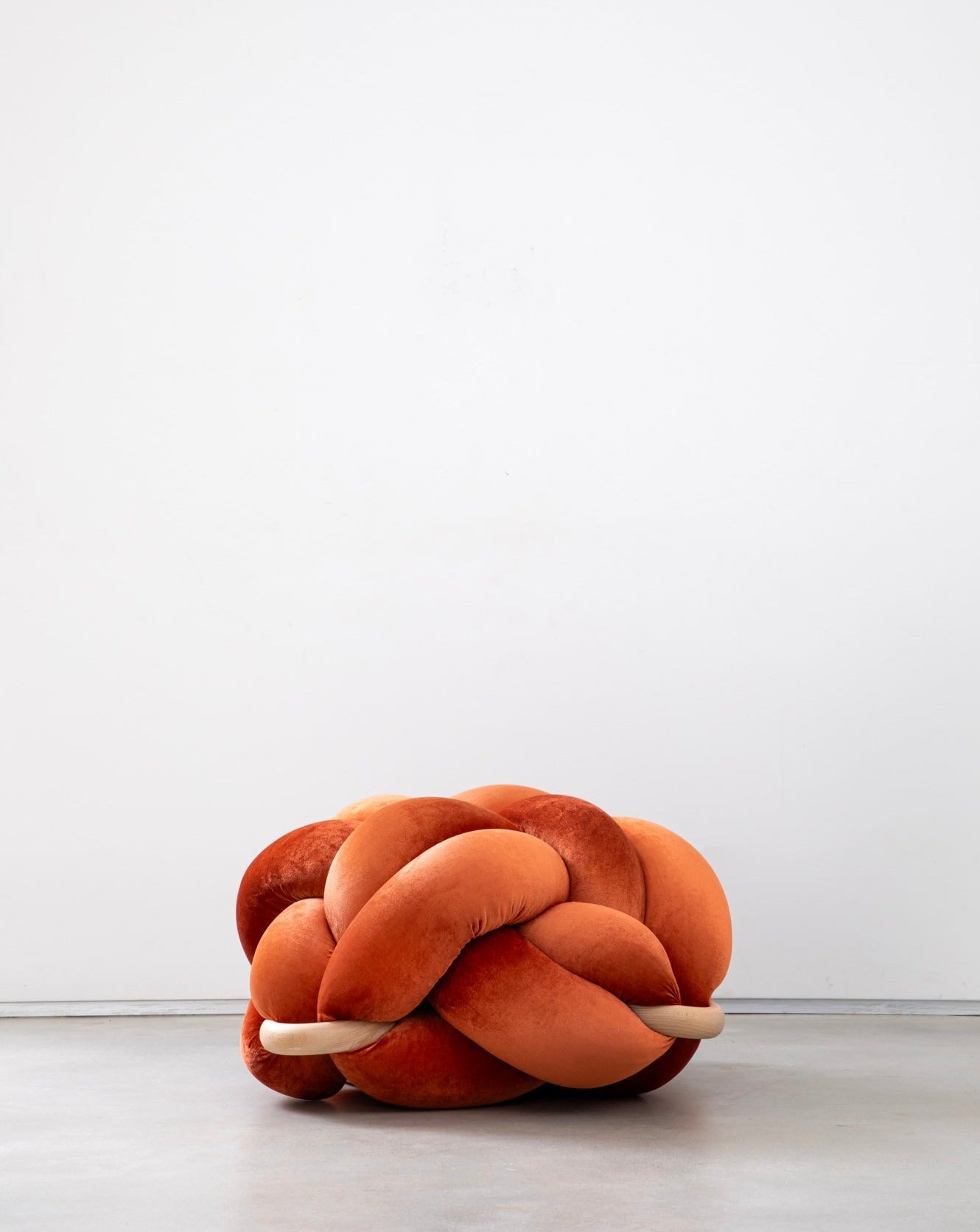 (L) Burnt Orange Knot Floor Cushion