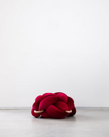 (M) Hot Cherry Velvet Knot Floor Cushion