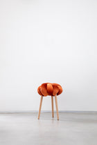 Burnt Orange Velvet Knot Stool