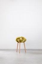 Citron Velvet Knot Stool