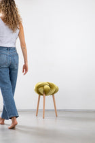 Citron Velvet Knot Stool