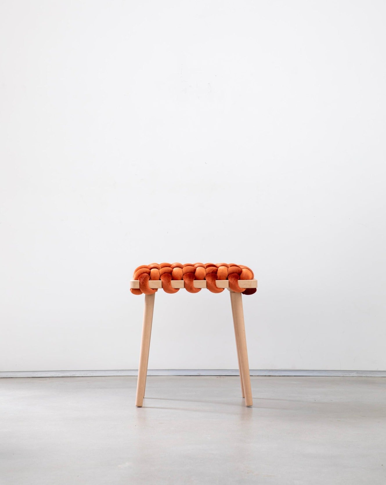 Burnt Orange Woven Stool