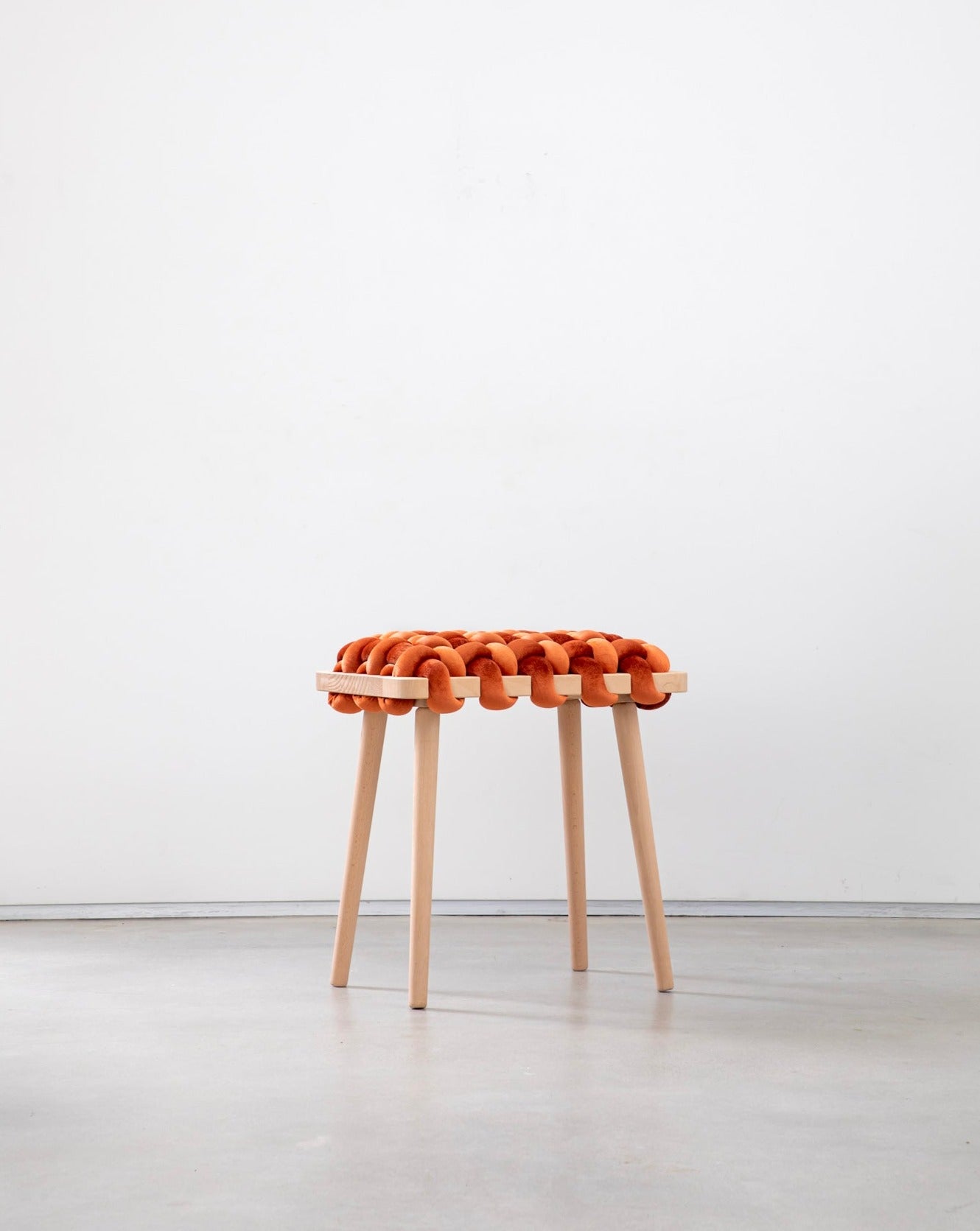 Burnt Orange Woven Stool