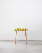 Citron Velvet Woven Stool