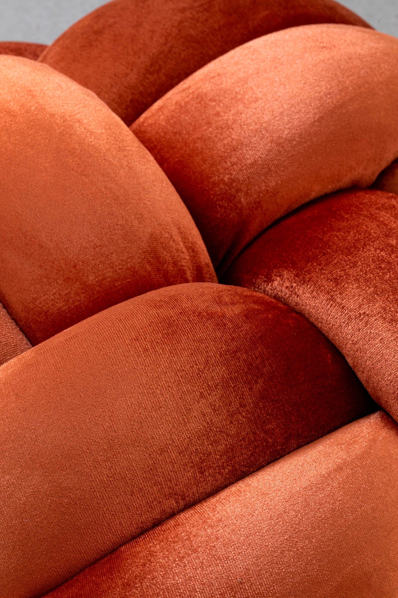 (M) Burnt Orange Velvet Knot Floor Cushion