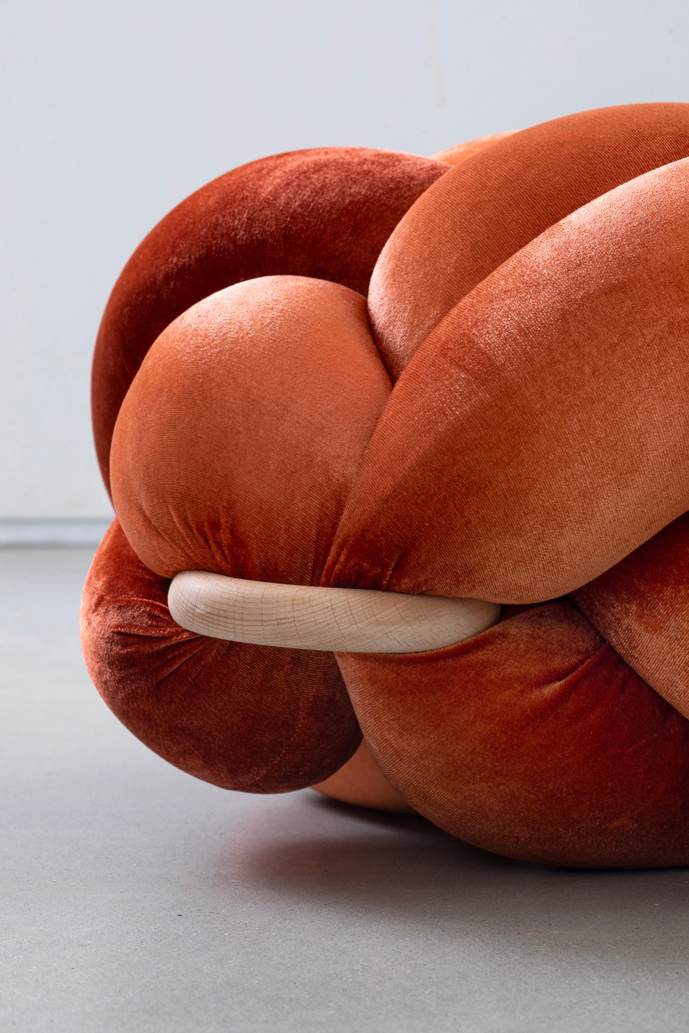 (L) Burnt Orange Knot Floor Cushion