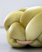 (L) Citron Velvet Knot Floor Cushion