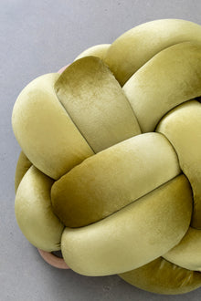 (L) Citron Velvet Knot Floor Cushion