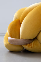 (L) Sunlight Yellow Velvet Knot Floor Cushion