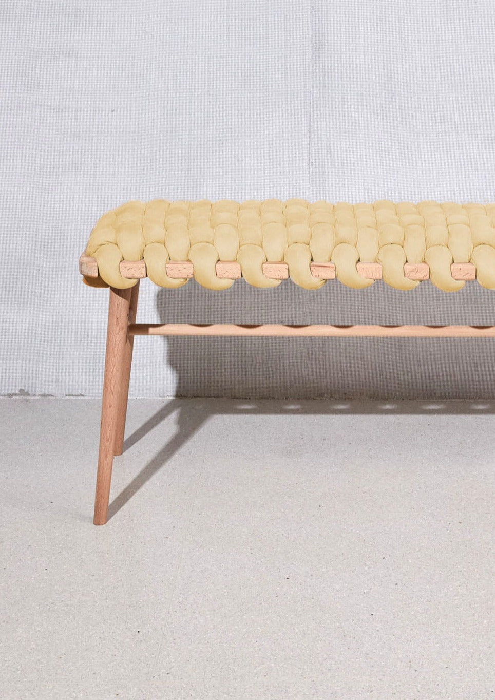 Buttermilk Vegan Suede Woven Bench