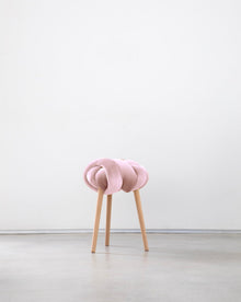 Pink Pearl Velvet Knot Stool