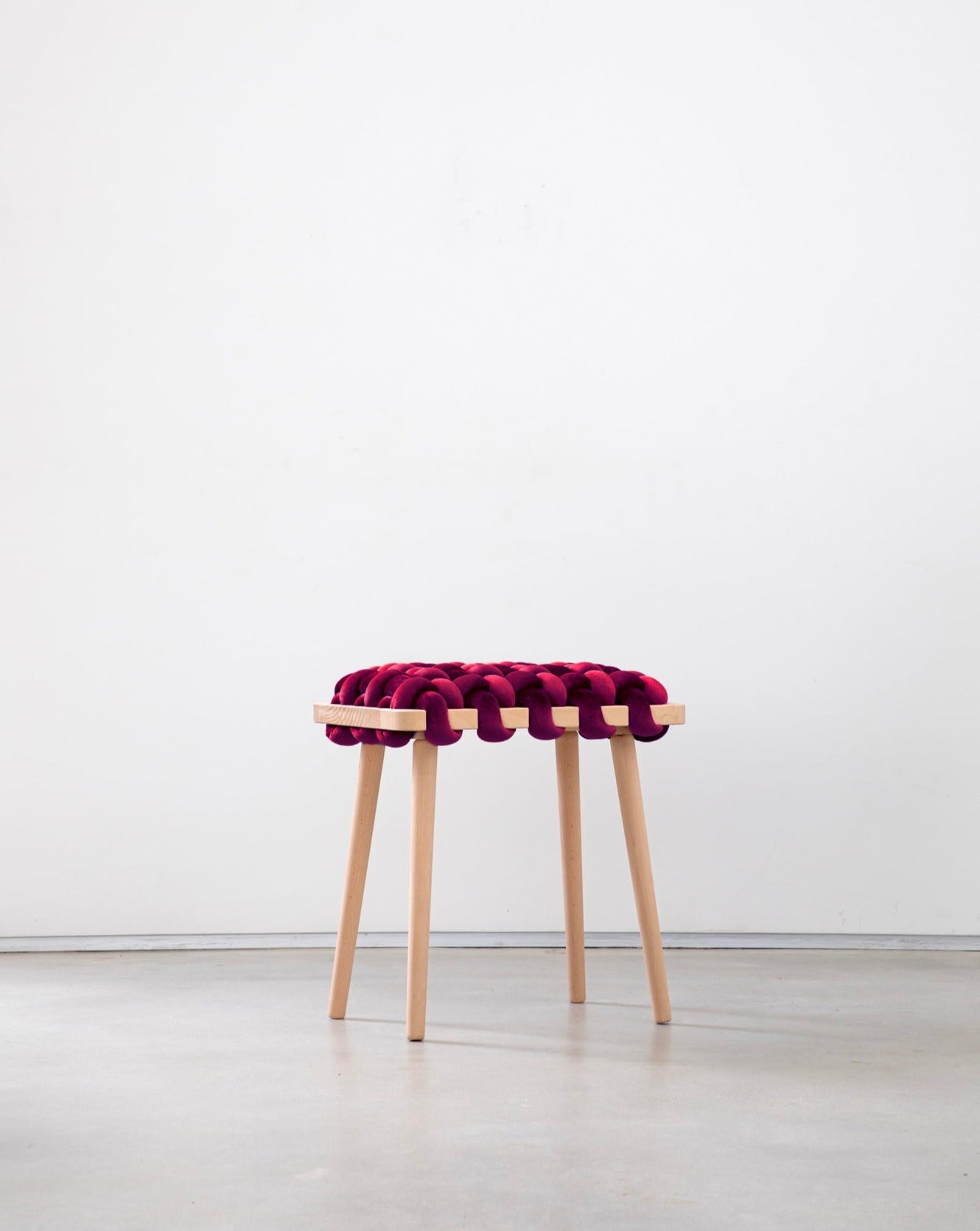 Hot Cherry Woven Stool