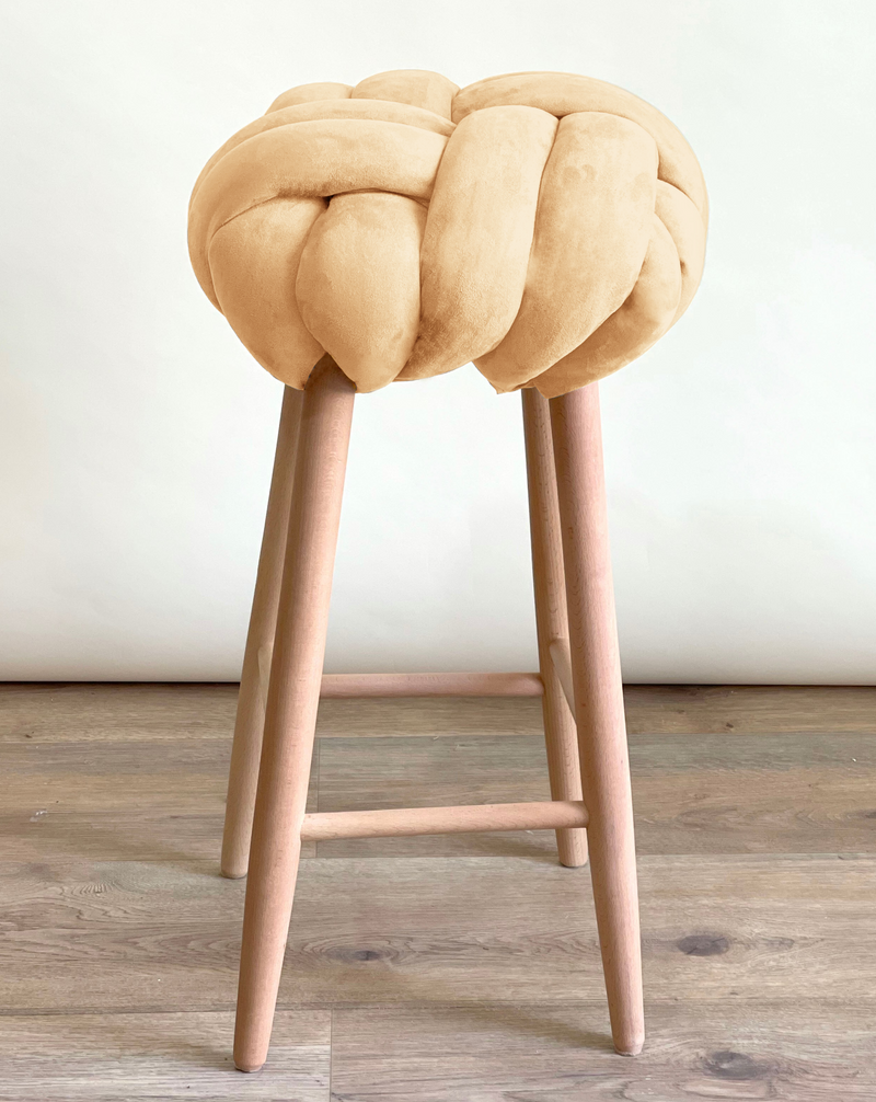 Buttermilk Vegan Suede Knot Bar Stool