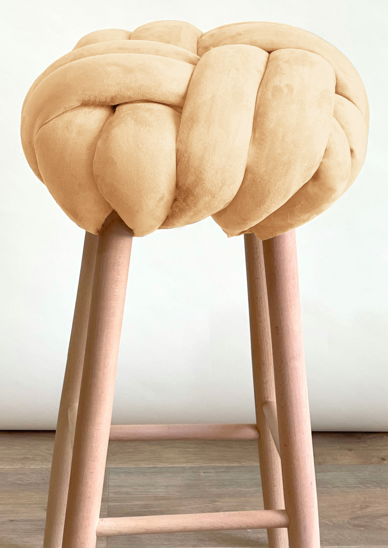 Buttermilk Vegan Suede Knot Bar Stool