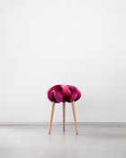 Hot Cherry Velvet Knot Stool