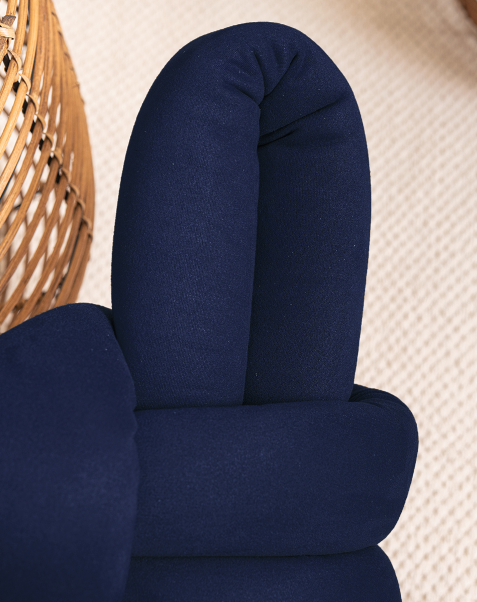 Indigo Blue Vegan Suede Knot Pillow- 30% OFF