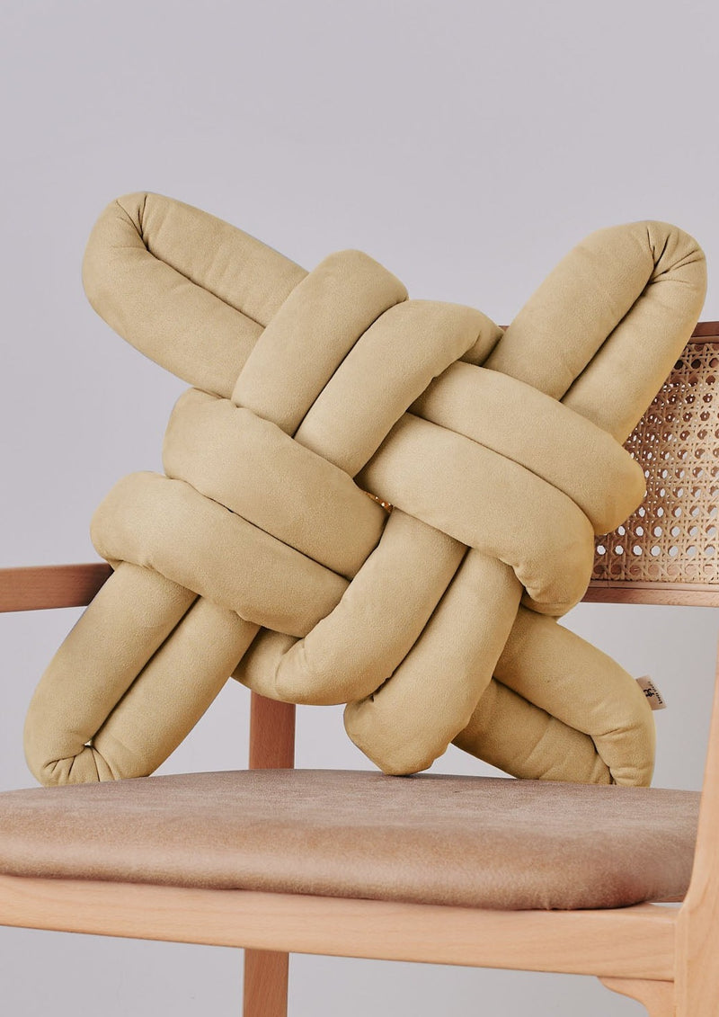 Buttermilk Vegan Suede Knot Pillow