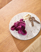 Purple Velvet Knot Key Chain