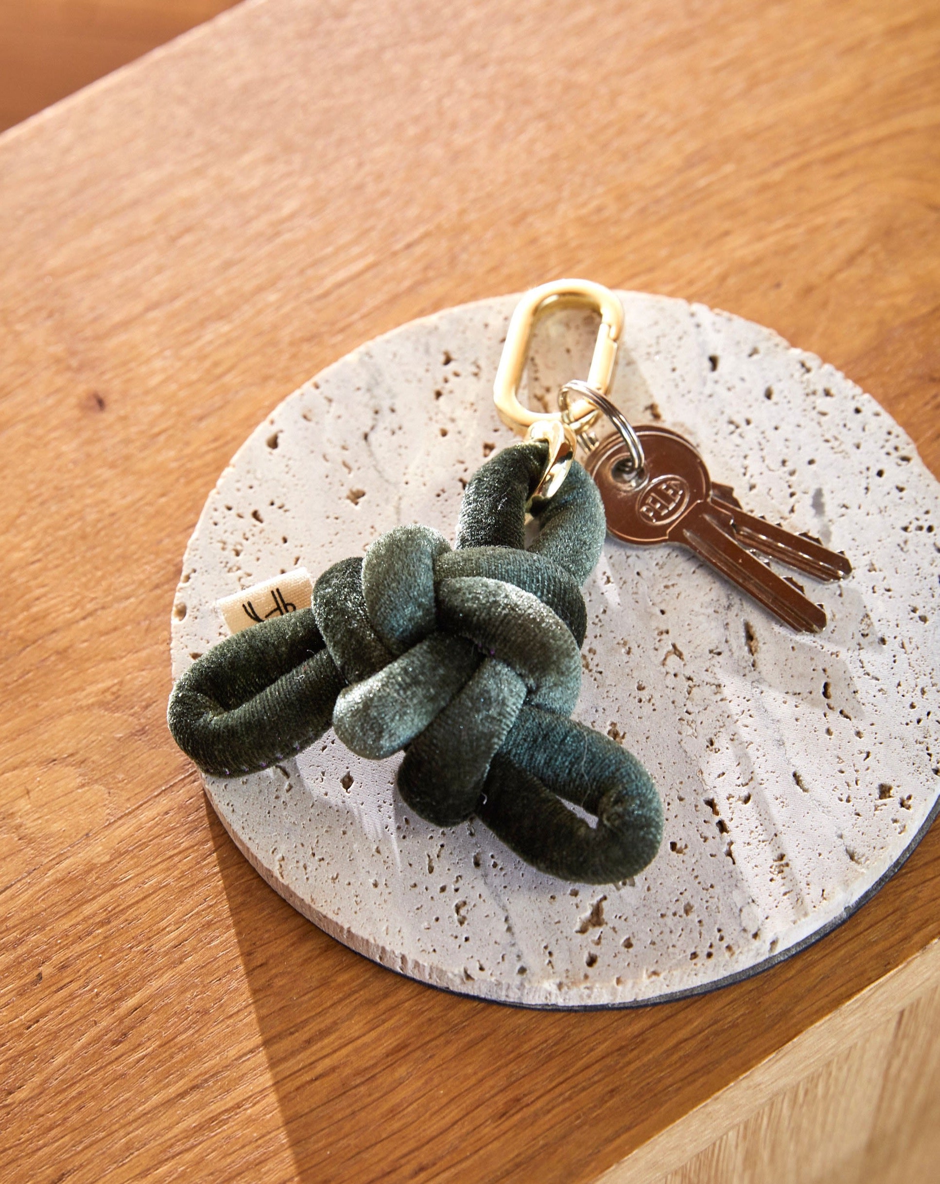 Olive Green velvet Knot Key Chain