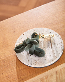 Olive Green velvet Knot Key Chain