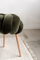 Olive Green Velvet Knot Stool