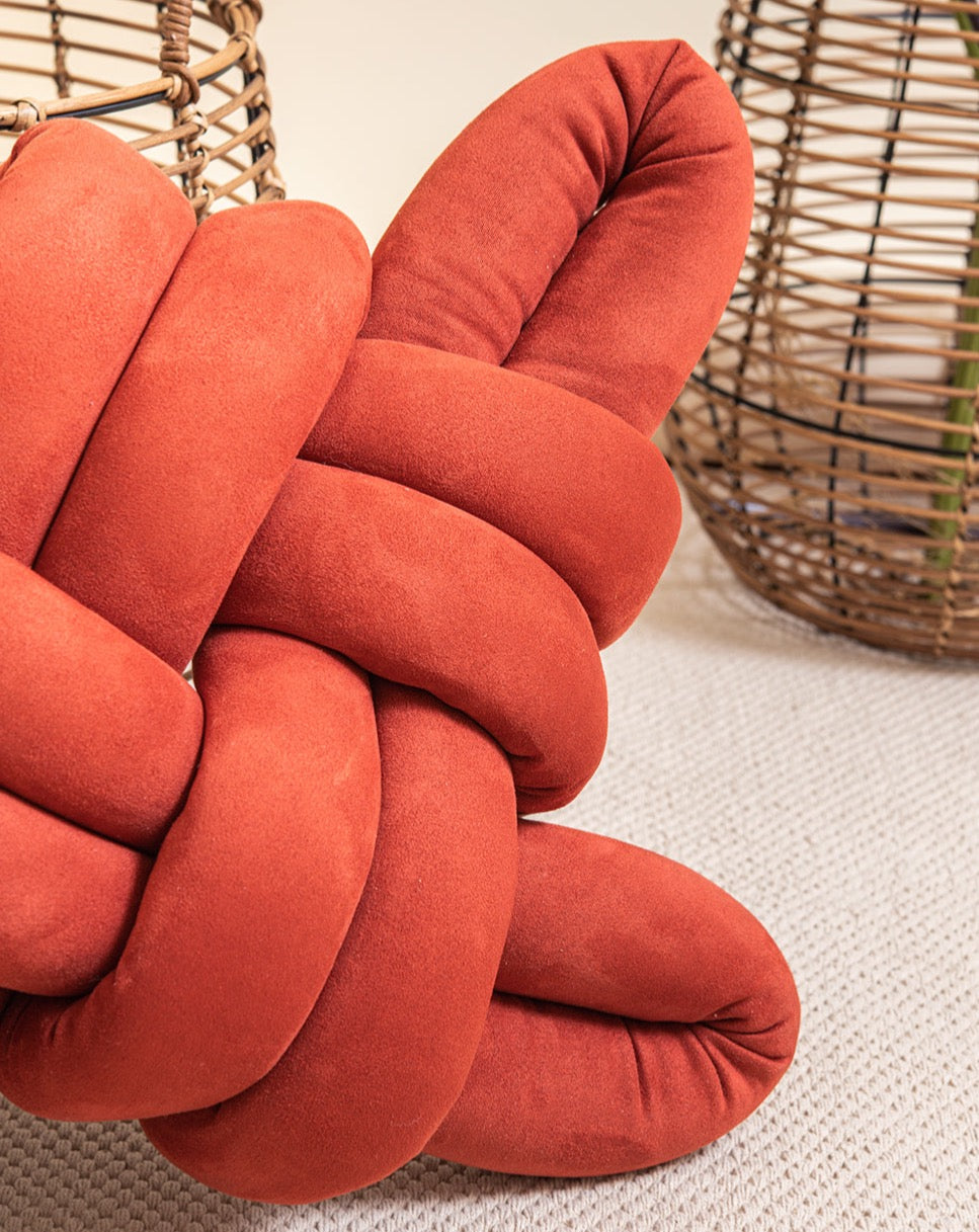 Red Earth Vegan Suede Knot Pillow