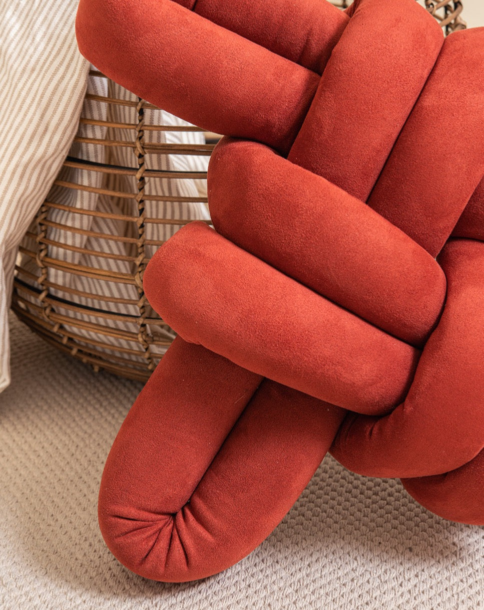 Red Earth Vegan Suede Knot Pillow