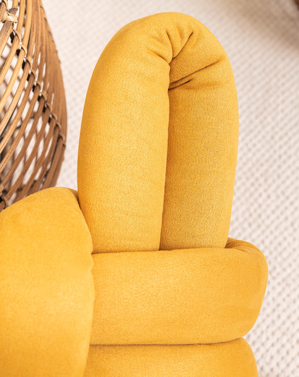 Desert Yellow Vegan Suede Knot Pillow