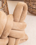 Camel Vegan Suede Knot Pillow