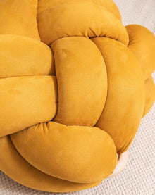 (L) Desert Yellow Vegan Suede Knot Floor Cushion