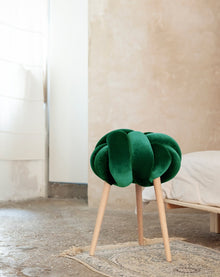 Emerald green Velvet Knot Stool