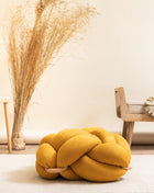 (L) Desert Yellow Vegan Suede Knot Floor Cushion