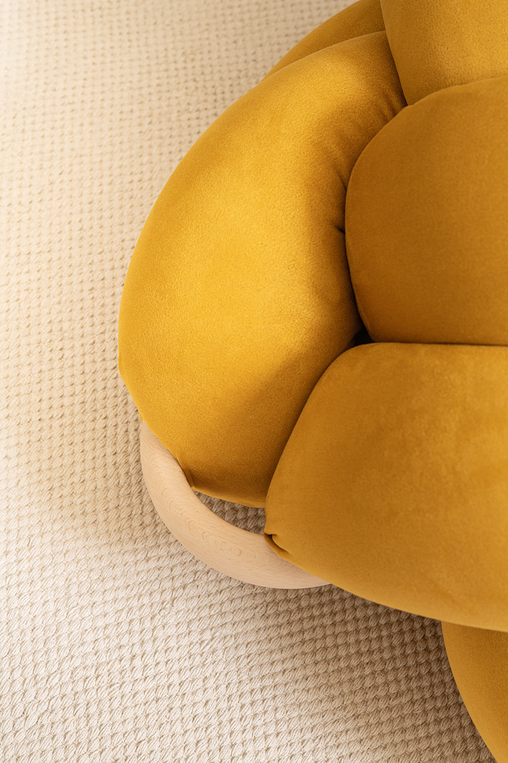 (M) Yellow Desert Vegan Suede Knot Floor Cushion