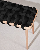 Black Velvet Woven Bench