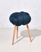 Indigo Blue Vegan suede Knot Stool