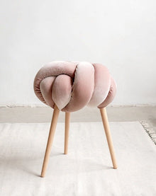 Blush Pink Velvet Knot Stool