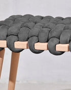 Graphite Vegan Suede Woven Stool