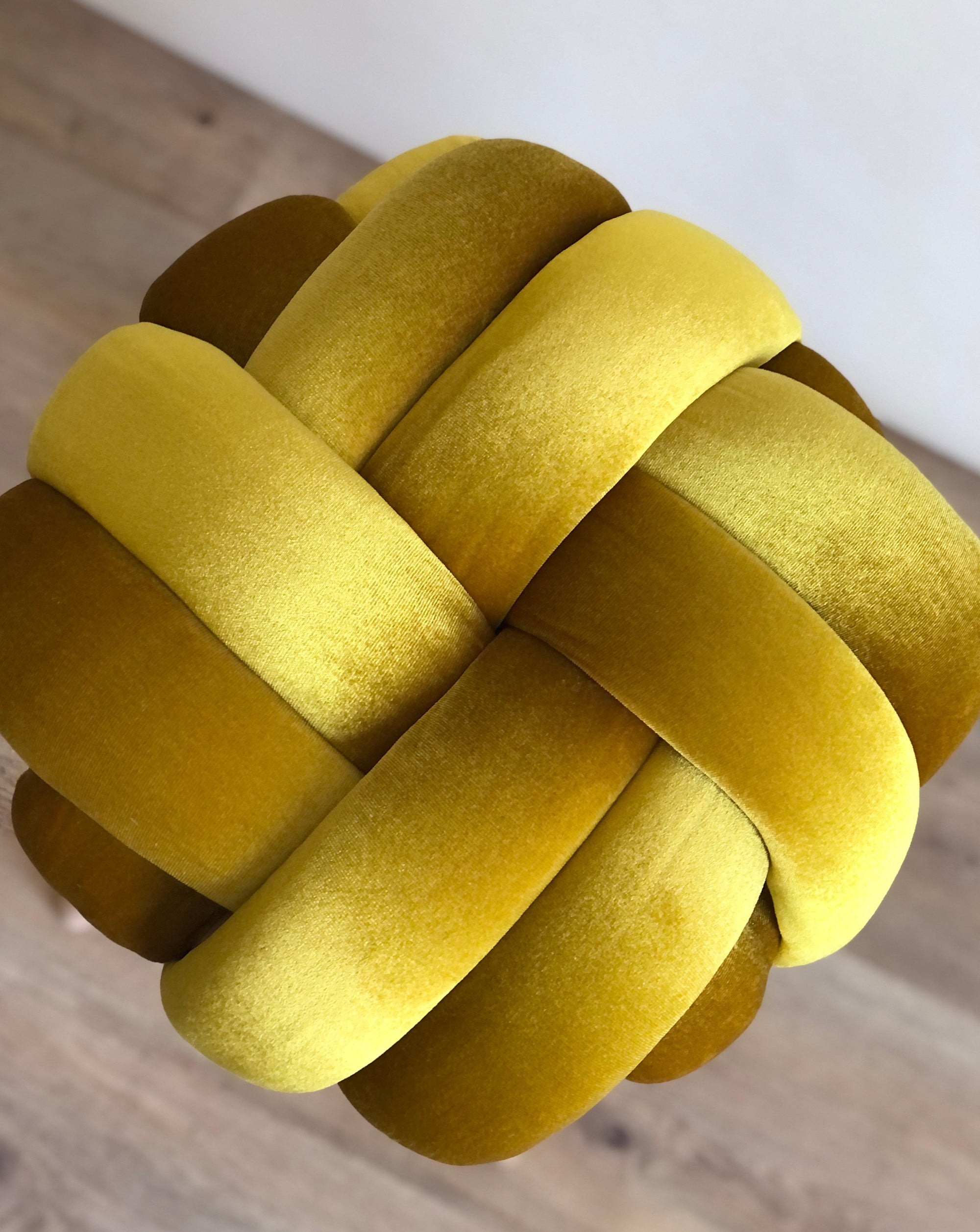 Illuminate Yellow Velvet Knot Bar Stool