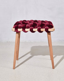 Purple Velvet Woven Stool