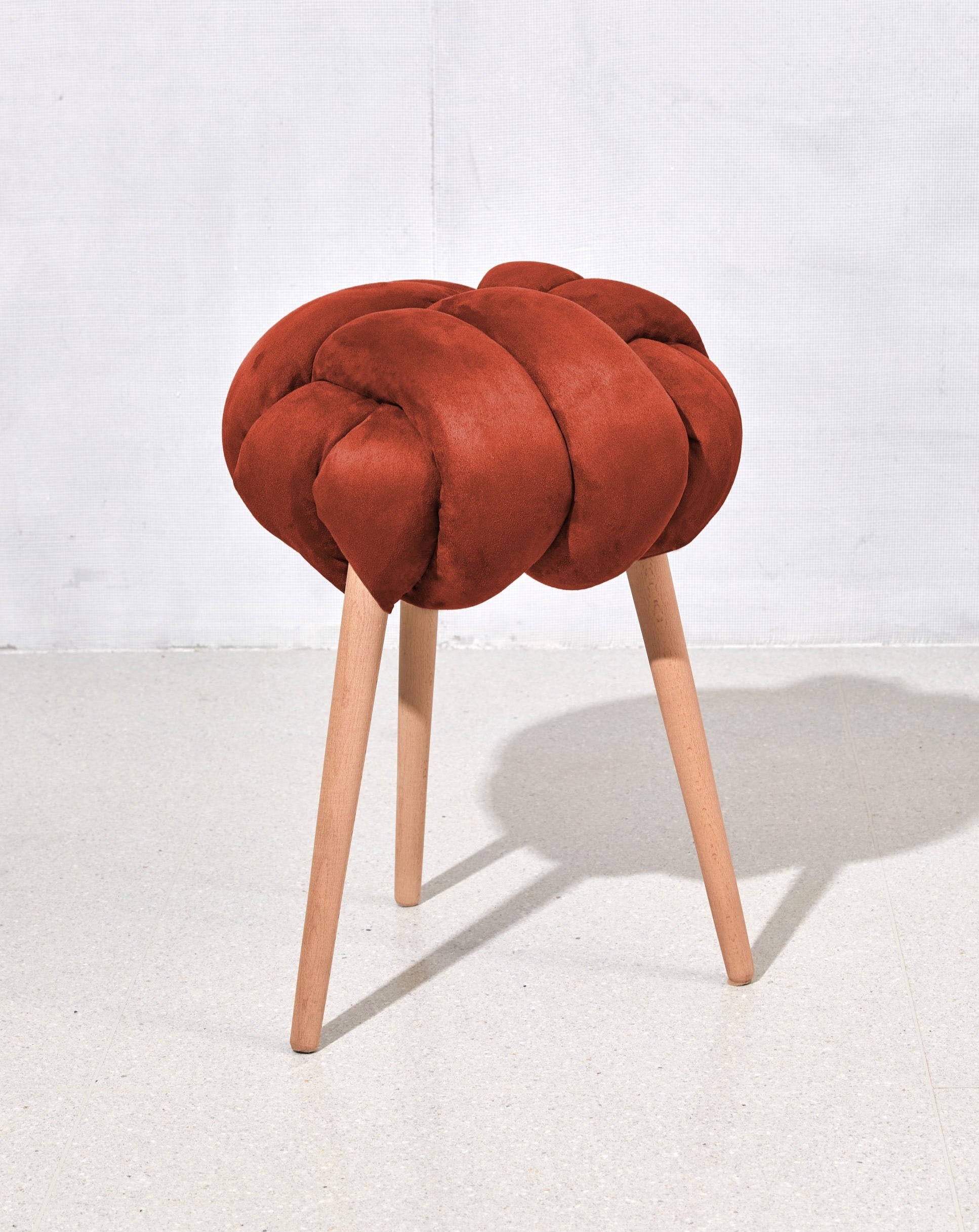 Red Earth Vegan suede Knot Stool