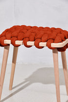 Red Earth Vegan Suede Woven Stool