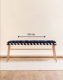 Champagne Velvet Woven Bench