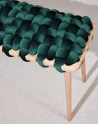 Teal Velvet Woven Bench