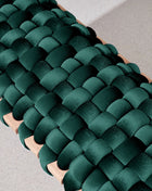 Teal Velvet Woven Bench