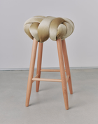 Champagne Velvet Knot Bar Stool