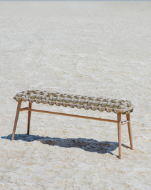 Champagne Velvet Woven Bench