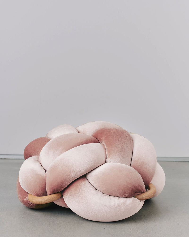 (M) Blush Pink Velvet Knot Floor Cushion